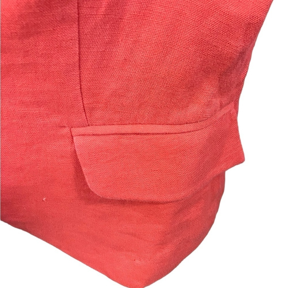 Olivia Moon Linen Blazer Coral Medium - Picture 4 of 12